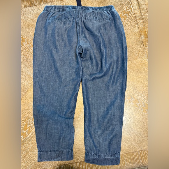Gap Maternity Denim Pants Drawstrings Pockets Waist 36” Inseam 25” Low Rise Med - Picture 4 of 5